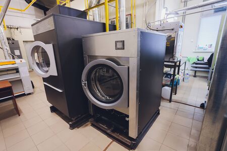 Washing machine in dry cleaning close-up dry cleaningの写真素材