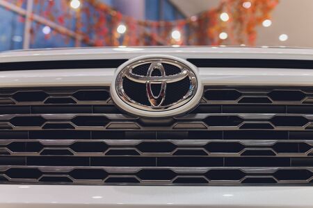 Ufa, Russia, 18 October, 2019 New Toyota RAV 4 Hybrid. Modern SUV transport vehicle.のeditorial素材