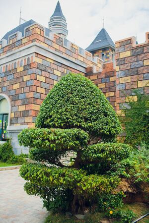 NHA TRANG,VIETNAM - FEBRUARY 17,2018: The Castle at Vinperl Amusement Park on Hon Tre island. The island boasts of luxury resorts and a theme park.のeditorial素材