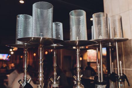 The hookah on the bar counter in a cafeの写真素材