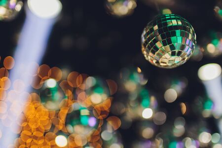 Mini Glasses ball hanging decor close up.