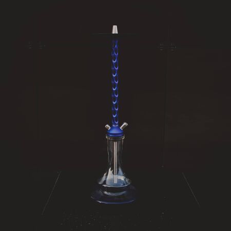 part of the hookah, modern design, on a black background.の写真素材