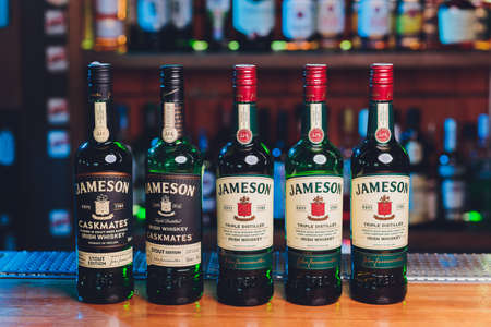 Ufa, Russia, 1 January, 2020: 1780 began the tradition of Jameson Irish Whiskey