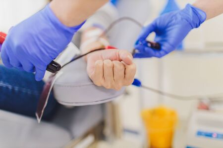 in a laboratory blood is removed during blood donation blood.