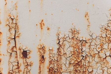 Steel walkway mats sprayed red rust.Iron surface rust.