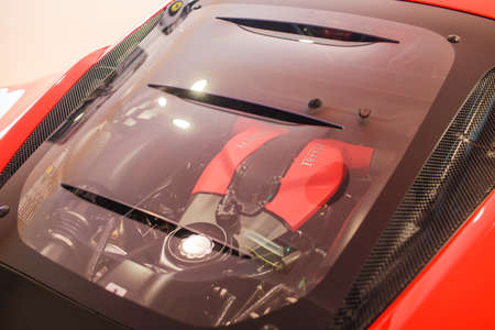 Qatar, Doha 01/03/2020 : Ferrari F12 and lamborghini huracan at the mall on 01/03/2020 in Mall of...
