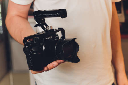 Ufa, Russian, 8 Octobers 2019, fujifilm x-t3 camera close-up.のeditorial素材