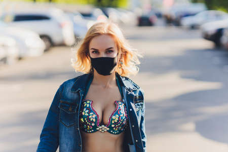 Street shaabi dance and urban dancer concept - Cheerful belly dancer dancing with arabic music on the street.の写真素材