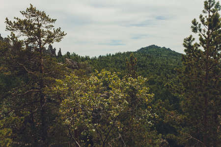 Inzer teeth Inzer rocks near the Tirlyansky village. Russia, South Ural, Bashkortostan Republic, Beloretsky district.の写真素材