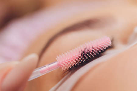 Woman Eye with Long Eyelashes. Eyelash Extension.