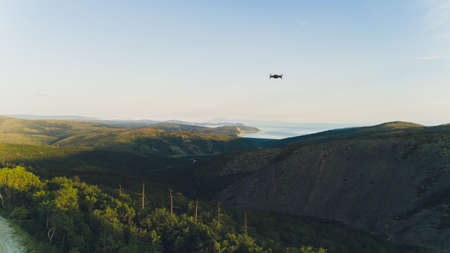 Sea bay surrounded by mountains. Peninsula Kony. The Sea of Okhotsk. Magadan Region. Russia.