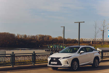 Ufa, Russia - October 23, 2020: A car Lexus RX300 on city street.のeditorial素材