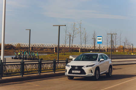 Ufa, Russia - October 23, 2020: A car Lexus RX300 on city street.