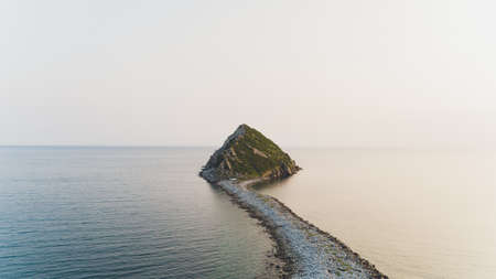 Lighthouse at Cape Chirikov. Sea of Okhotsk.の写真素材