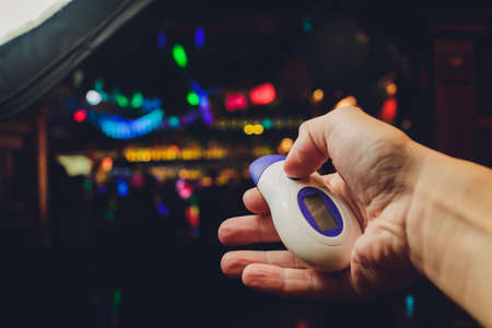 Infrared thermometer Digital non-contact body for patients.の写真素材