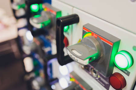 Key switch select mode Buttons and display on control panel.