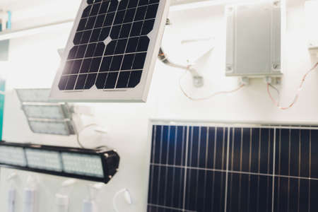 small solar panel. Green energy concept close-up.