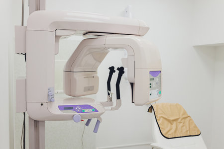 X-ray machine in the dental clinic. Selective focus.の写真素材