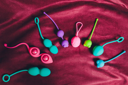 Vibrator for relaxation and pleasure.Vibrator for sex games. Vaginal exercise machines for intimate.Vibrator toys for adults. Sex toys.の写真素材