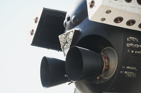 Missile engine first step of space rocket.