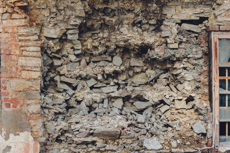 War Damaged Brick Wall as a Memorial.