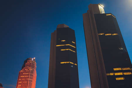 Istanbul, Turkey - March 15, 2021 :Buildings and Skyscrapers in Maslak which a business oriented neighbourhood at business districts of Istanbul, Turkey, located on the European side of the city.のeditorial素材
