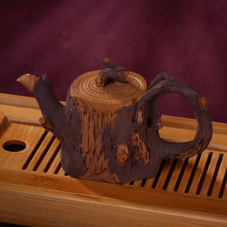 stock image of the tea cup oriental teapot.の写真素材