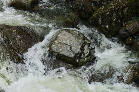 Estyube Waterfall at Lake Teletskoye in the Altai Mountains.