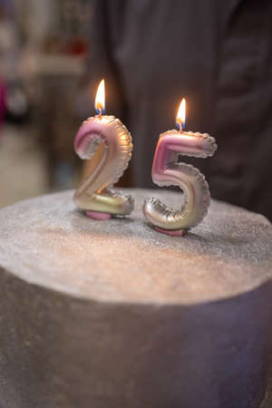 cake with a number twenty-five on top.Birthday, anniversary.の写真素材