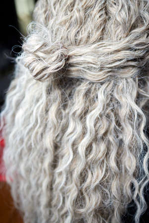 Afro pigtails Dreadlocks African pigtails on a white background weaves a master hairdresser in the salon.の写真素材
