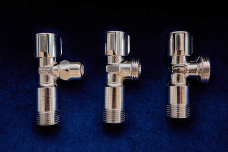 Plumbing service. copper pipeline of a heating system in boiler room.の写真素材