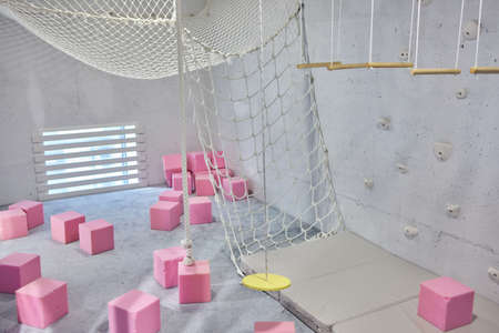 Take-apart playhouse in interior of childrens room.