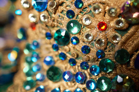 Multi-colored stones, rhinestones for needlework. Selective focus.の写真素材