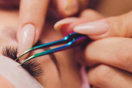 Woman Eye with Long Eyelashes. Eyelash Extension.の写真素材