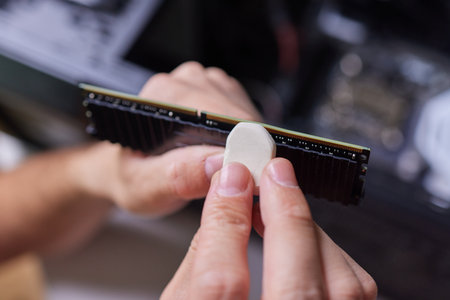 Cleaning a ram contactor using an eraser.