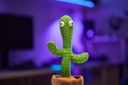 Green cactus tree toys for children dancing moves.の写真素材