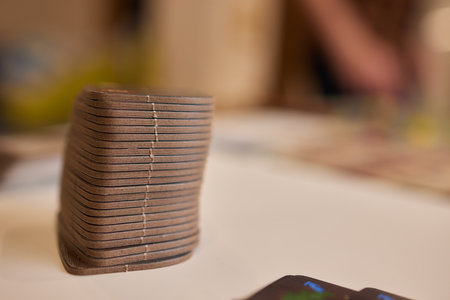 Hand playing board game, strategy concept. close-upの写真素材