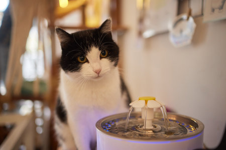 Pet water dispenser with automatic gravity refill.の写真素材