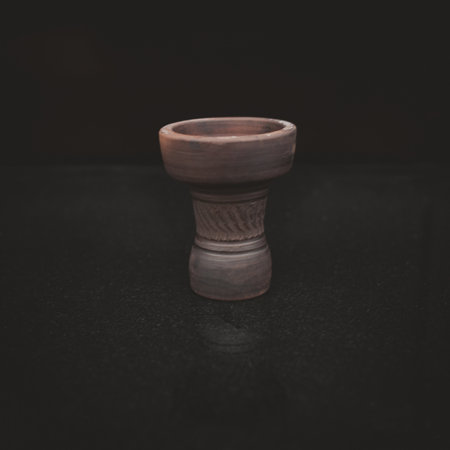 Hookah brown bowls isolated on black background.の写真素材
