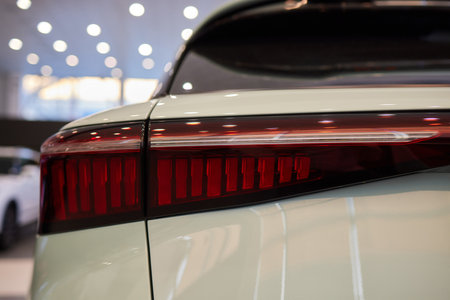 Close up of rear taillight on a vehicle.の写真素材