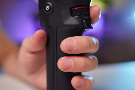 Accessories for video and photo shooting, extreme close up details. Action. Professional new modern...