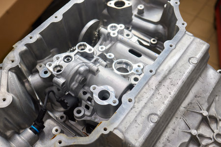the engine ready to be reassembled on the car