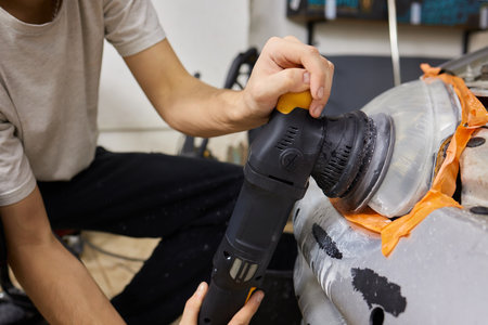 Car detailing concept. Auto cleaning and polishの写真素材