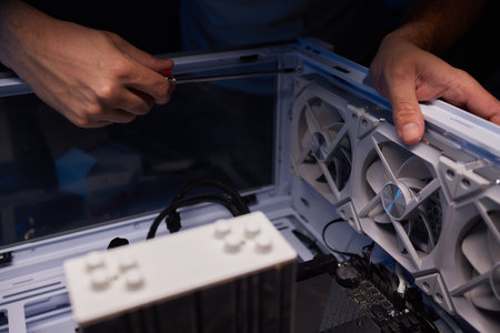 Cleaning a processor fan with a brush