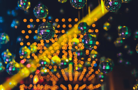 Mini Glasses ball hanging decor close up.の写真素材