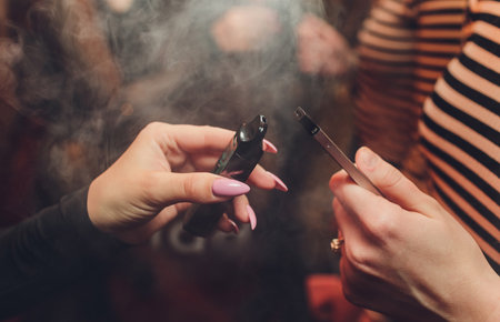POD or ultra-portable systems vape is the newest Electronic cigarette technology.POD vape isolated...