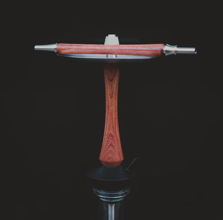 part of the hookah, modern design, on a black background.の写真素材