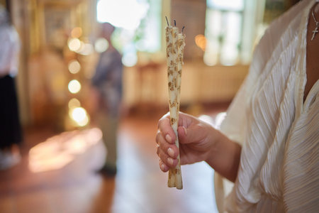 Candle Lighting in a Calm and Peaceful Spiritual Space for Meditation and Reflection