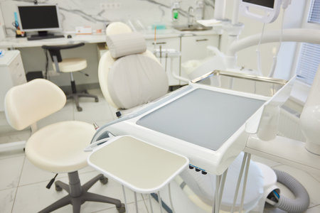 Experience stateoftheart tools at a modern dental clinic with advanced equipmentの写真素材