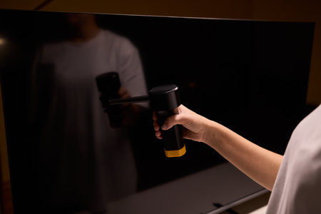 Properly Cleaning Monitors Using Compressed Air Tools for Optimal Performance and Careの写真素材